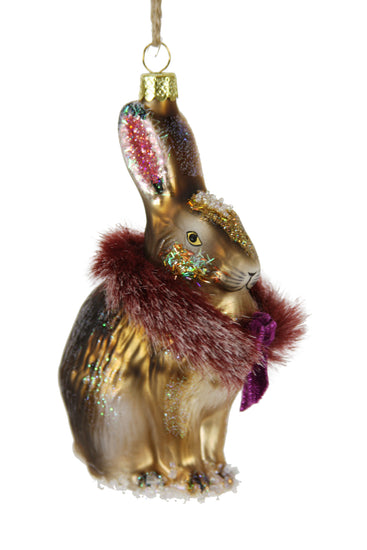 Arctic Bunny Ornament-- Brown