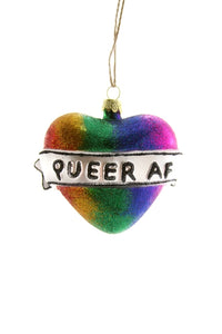 Queer AF Heart Ornament