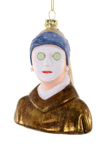 Relaxed Girl With a Pearl Earring Ornament