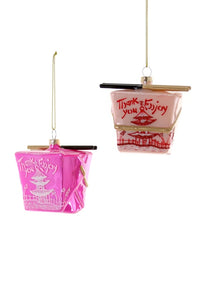 Pink Take Out Box Ornament -- 2 Asst.