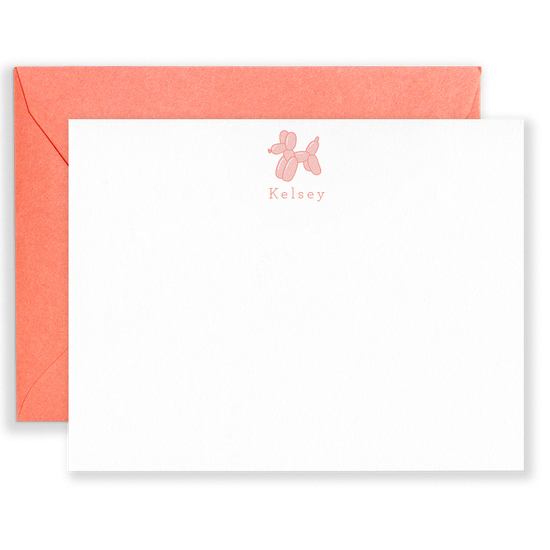 Personalized Balloon Dog Social Stationery