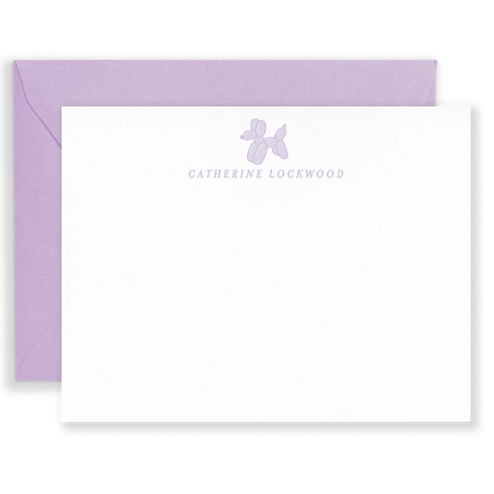 Personalized Balloon Dog Social Stationery