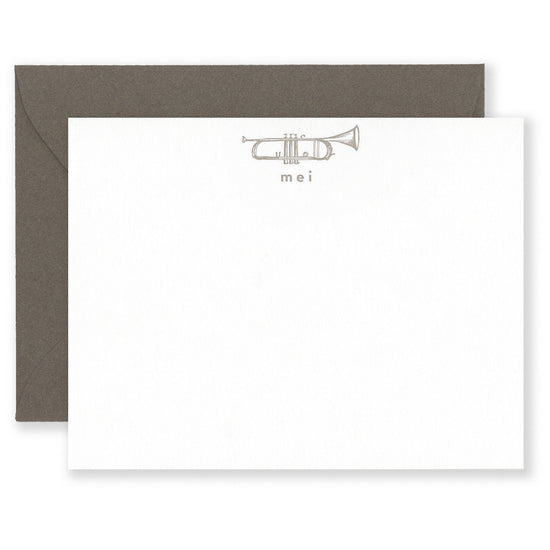 Personalized Trumpet Social Stationery
