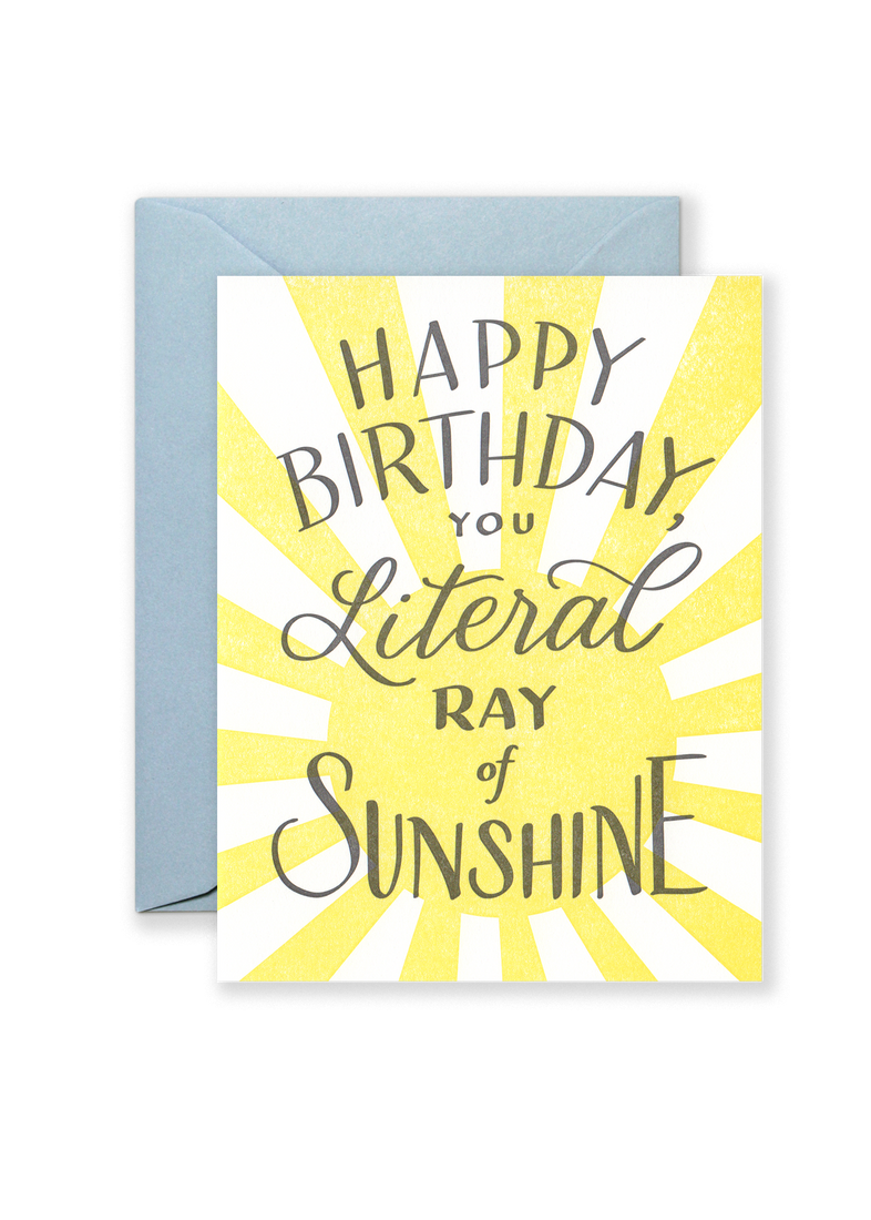 Literal Ray of Sunshine Greeting Card Lionheart Prints
