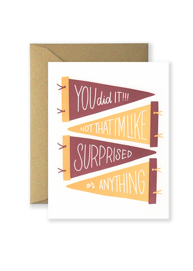 SPECIAL EDITION You Did It! Greeting Card - Maroon and Gold