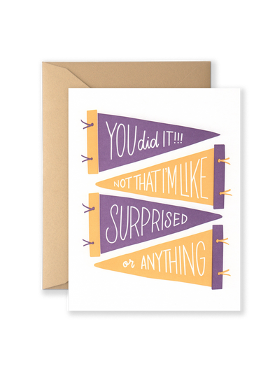 SPECIAL EDITION You Did It! Greeting Card - Purple and Gold