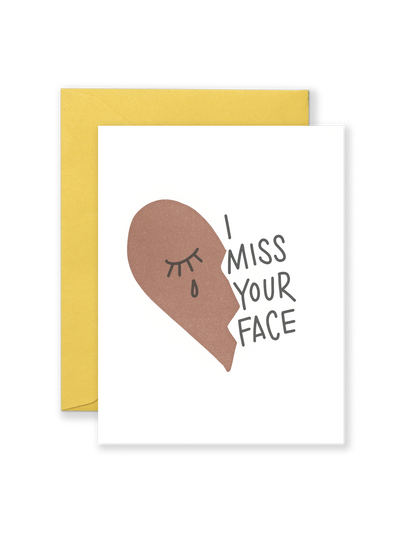 Miss Your Face Greeting Card - Ochre