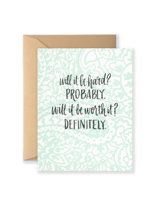 Will It Be Hard? Greeting Card
