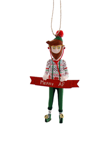 Hipster Xmas Ornament