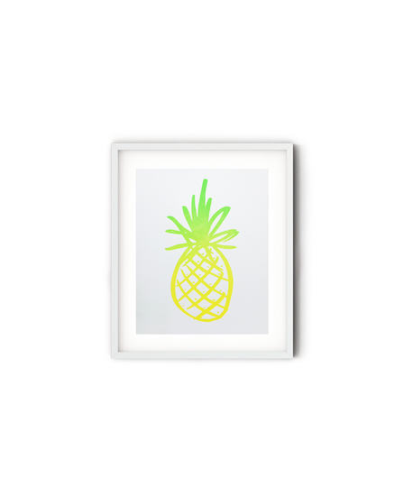 Pineapple Letterpress Art Print