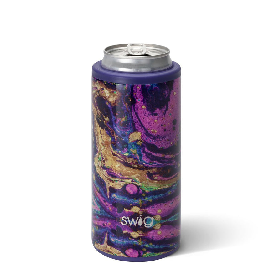 12 oz Pink, Green, Blue and Black Ink Swirl Can Cooler – Sassy Boo