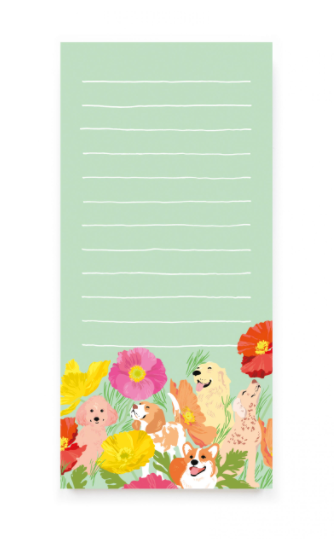 Dogs and Flowers List Pad