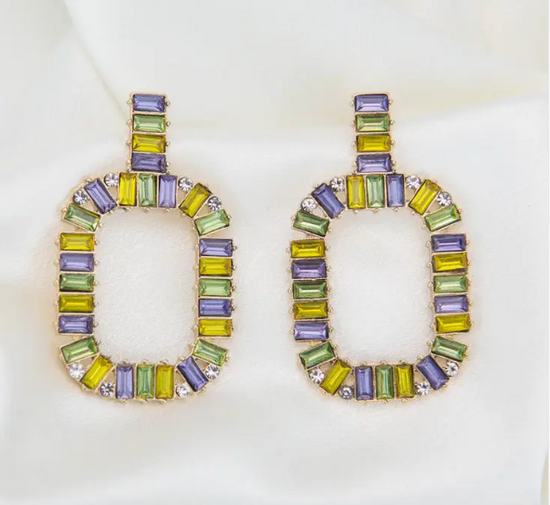 Krewe Kaleidoscope Baguette Earrings