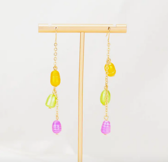 Marie Trio Pearl Drop Earrings