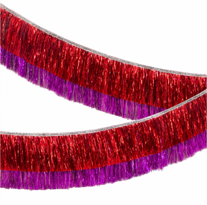 Red & Pink Tinsel Fringe Garland