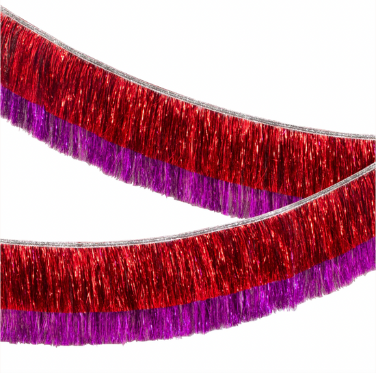 Red & Pink Tinsel Fringe Garland