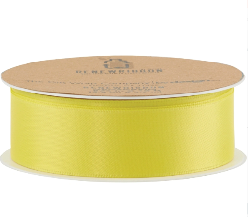 Yellow Double Faced Satin Ribbon