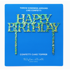 Happy Birthday Cake Topper– Blue/Green