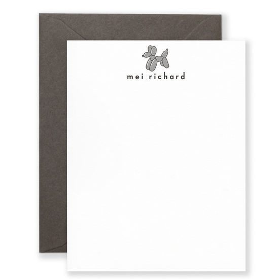 Personalized Balloon Dog Social Stationery