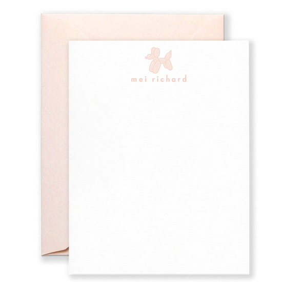 Personalized Balloon Dog Social Stationery