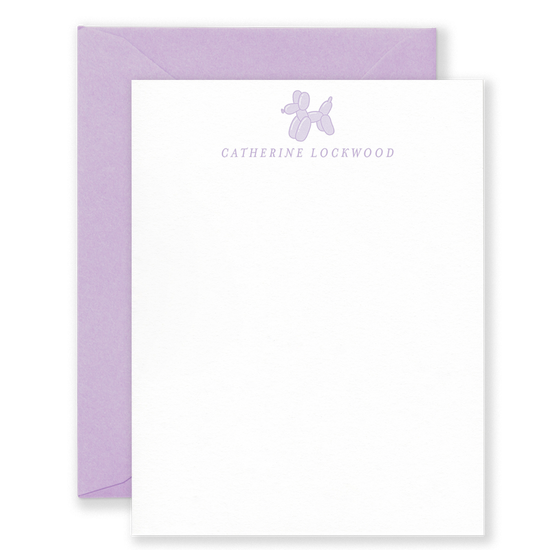 Personalized Balloon Dog Social Stationery