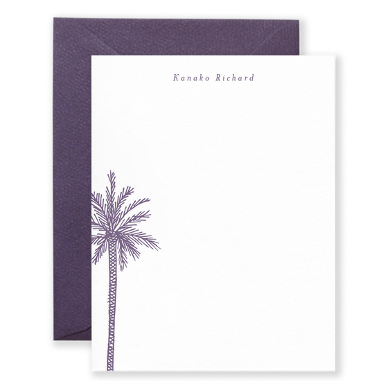 Personalized Palm Tree Social Stationery