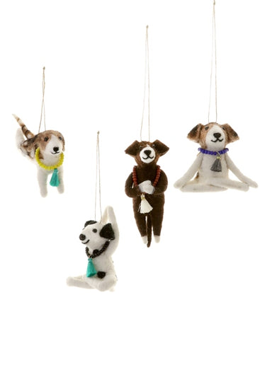 Downward Dogs Ornament -- 4 Asst.
