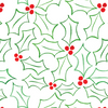 Holly (Outline) Wrapping Paper