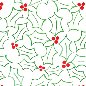 Holly (Outline) Wrapping Paper