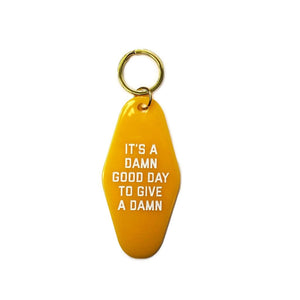 Give A Damn Goldenrod Motel Keytag