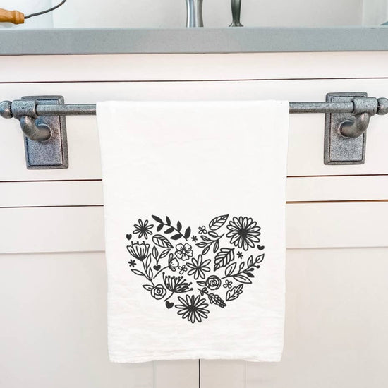 Heart of Flowers Tea Towel