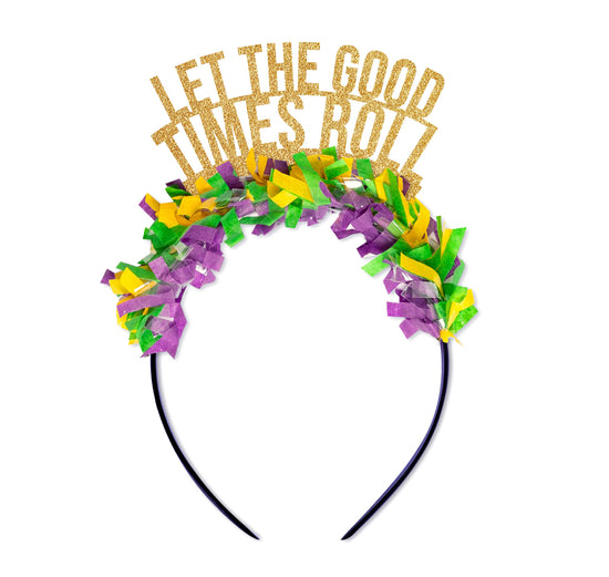 Let the Good Times Roll Mardi Gras Party Crown Headband