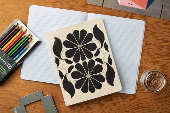 Floral Balance Medium Layflat Notebook