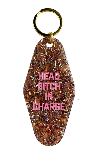 Head Bitch in Charge Motel Keytag - Confetti Glitter