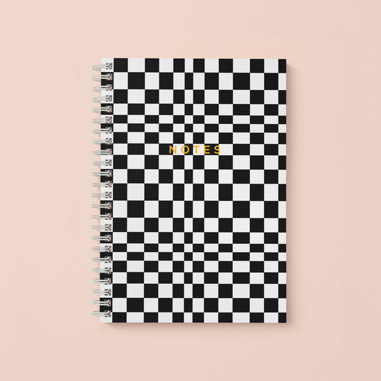 B&W Checkerboard Spiral Notebook