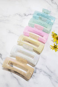 Jelly Color Squared Hair Claw Clip