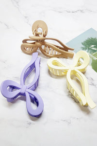 Matte Color Bow Hair Claw Clip