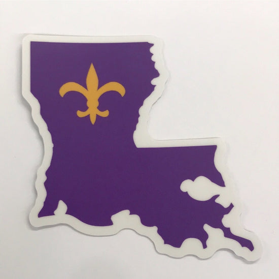 Louisiana Purple Fleur De Lis Sticker
