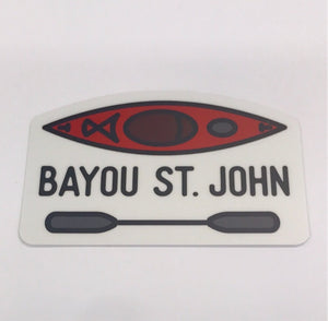 Bayou St. John Kayak and Paddle Sticker