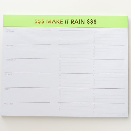Make it Rain Weekly Planner Pad