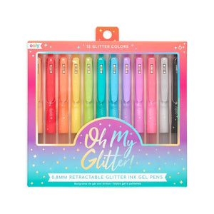 Oh My Glitter! Retractable Glitter Gel Pens - Set of 12