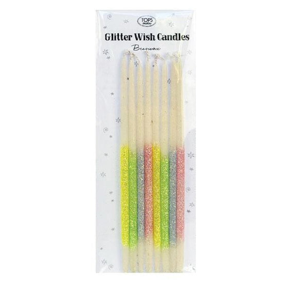 6'' Glitter Wish Beeswax Candles-- Pastel