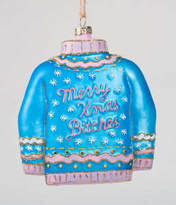 Christmas Sweater Ornament-- Blue