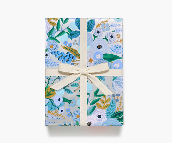 Garden Party Blue Continuous Wrapping Paper