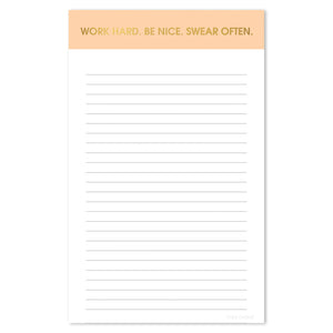 Work Hard Be Nice Notepad
